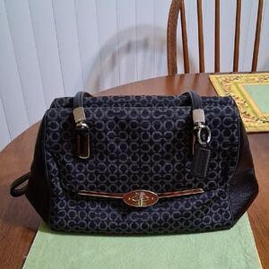 Coach Elegant Black and Gray Designer Handbag